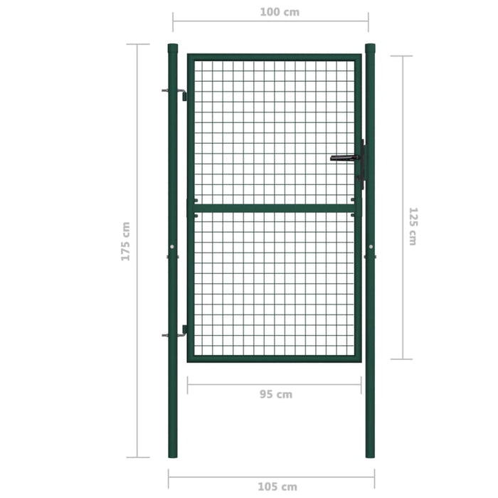 Fence Gate Steel 100x125 Cm Green Oapitt