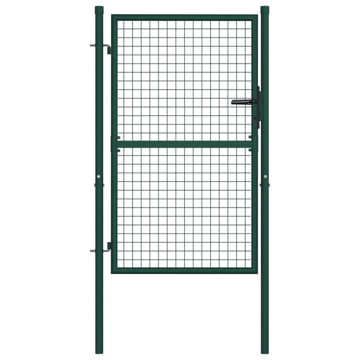 Fence Gate Steel 100x125 Cm Green Oapitt