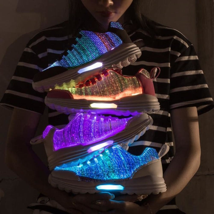 Fiber Optic Usb Charging Light Up Running Sneaker All Sizes