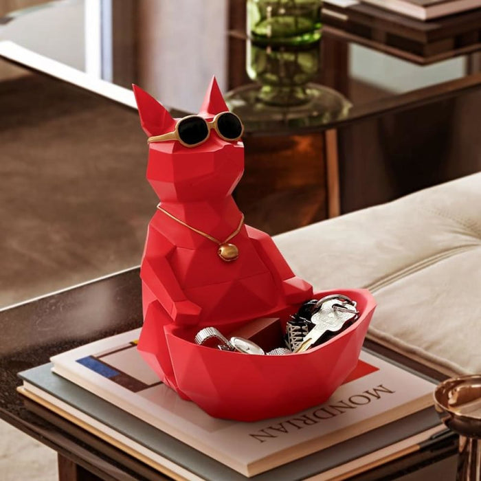 Dog Cat Figurine With Creative Tissue Boxes Table Statue