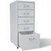 File Cabinet With 5 Drawers Grey 68,5 Cm Steel Xboxx