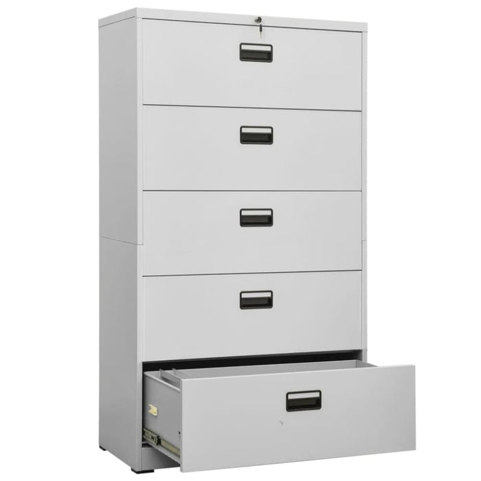 Filing Cabinet Light Grey 90x46x164 Cm Steel Ttlxkk