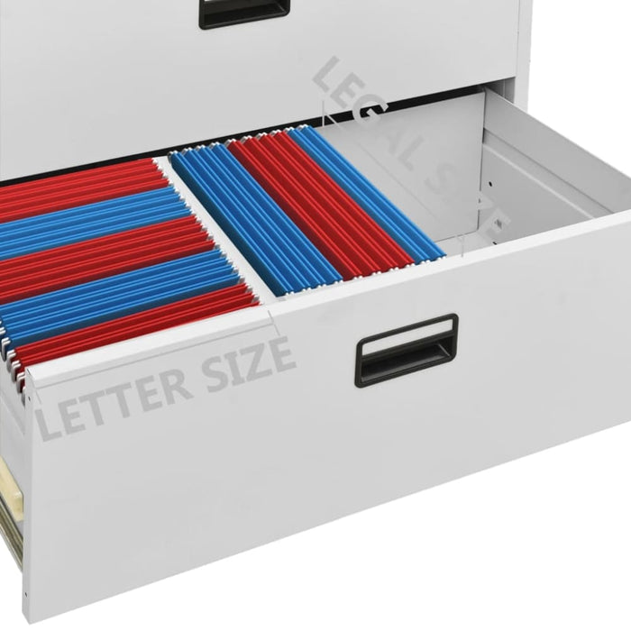 Filing Cabinet Light Grey 90x46x164 Cm Steel Ttlxkk