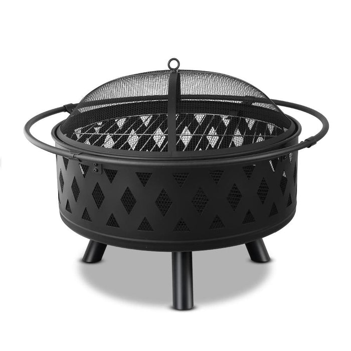 Fire Pit Bbq Charcoal Grill Ring Portable Outdoor Kitchen