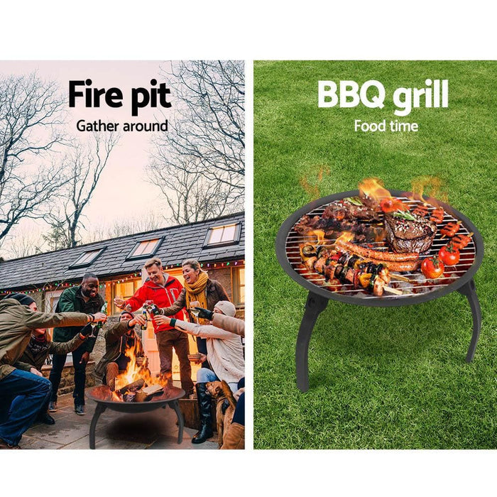 Fire Pit Bbq Charcoal Grill Smoker Portable Outdoor Camping