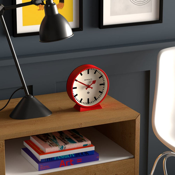 Fire Engine Red Railway Mantel Clock