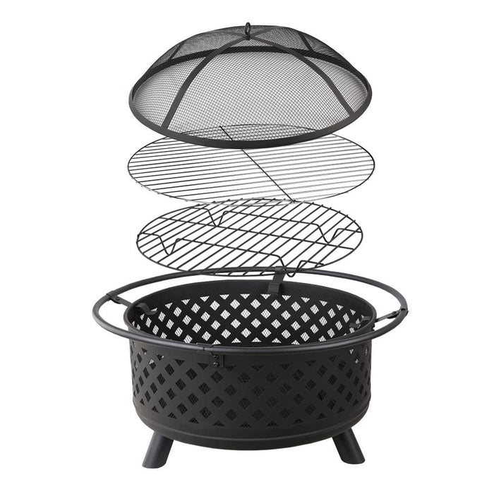 Fire Pit Bbq Grill Smoker Portable Outdoor Fireplace Patio