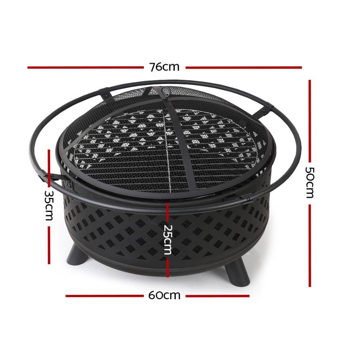 Fire Pit Bbq Grill Smoker Portable Outdoor Fireplace Patio