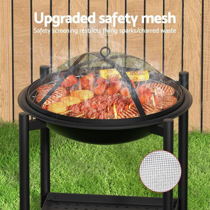 Fire Pit Bbq Grill 2-in-1 Outdoor