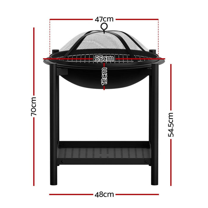 Fire Pit Bbq Grill 2-in-1 Outdoor