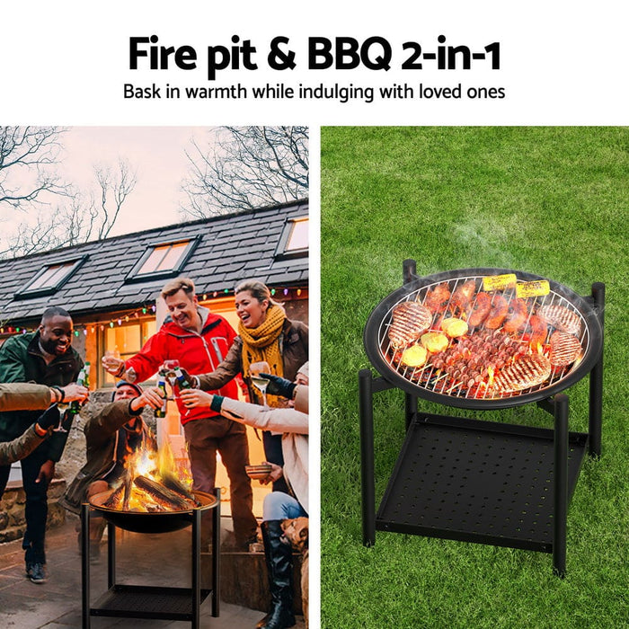 Fire Pit Bbq Grill 2-in-1 Outdoor