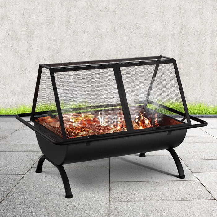 Fire Pit Bbq Grill Outdoor Fireplace Steel