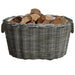 Firewood Basket With Carrying Handles 60x40x28 Cm Grey