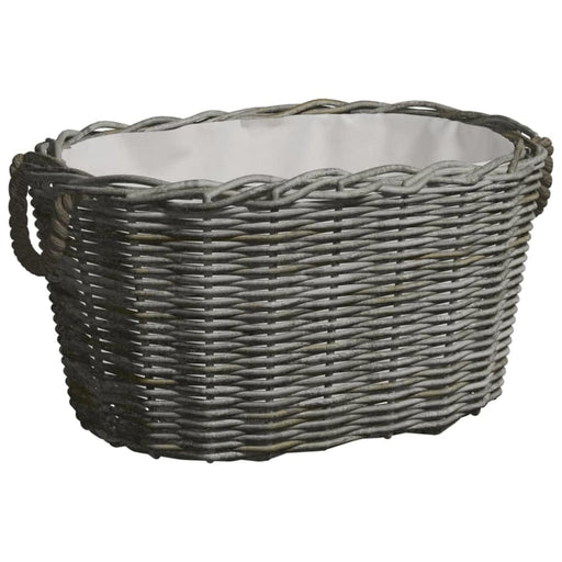 Firewood Basket with Carrying Handles 60x40x28 Cm Grey