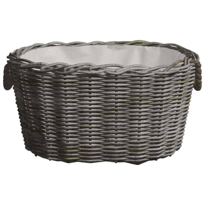 Firewood Basket With Carrying Handles 60x40x28 Cm Grey