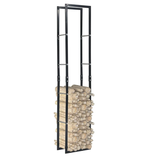 Firewood Rack Black 40x25x200 Cm Steel Xnlxnt