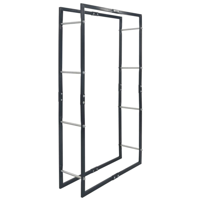 Firewood Rack Black 80x25x150 Cm Steel Xnlxnk