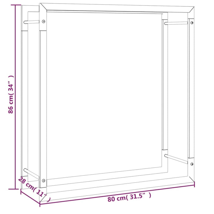 Firewood Rack Matt Black 80x28x86 Cm Steel Tpbtbi