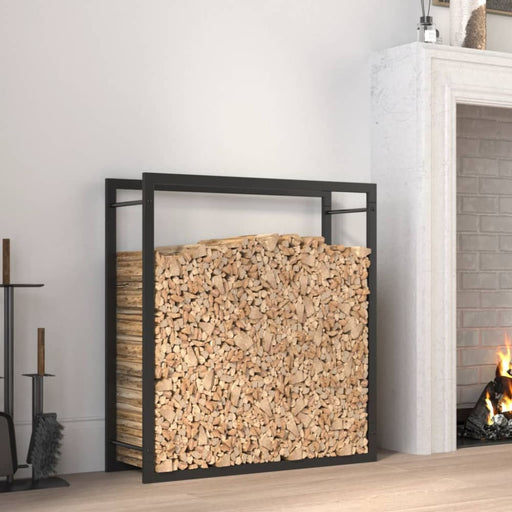 Firewood Rack Matt Black 80x28x86 Cm Steel Tpbtbi