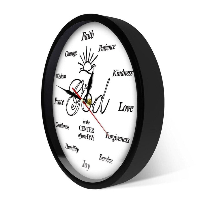 Put God First Inspirational Quote Christian Wall Clock