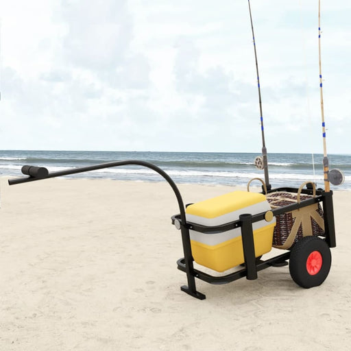 Fishing Trolley Black Steel Optlbt