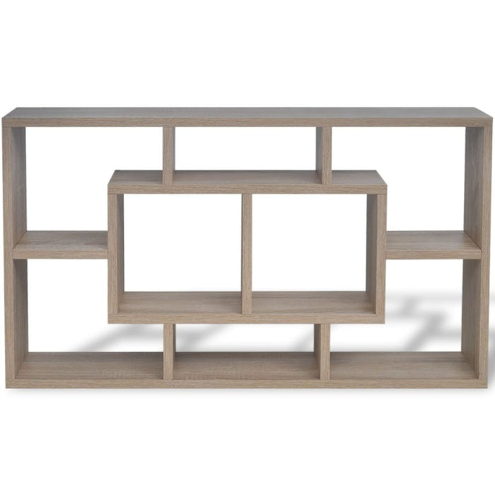 Floating Wall Display Shelf 8 Compartments Oak Colour Xaxpak