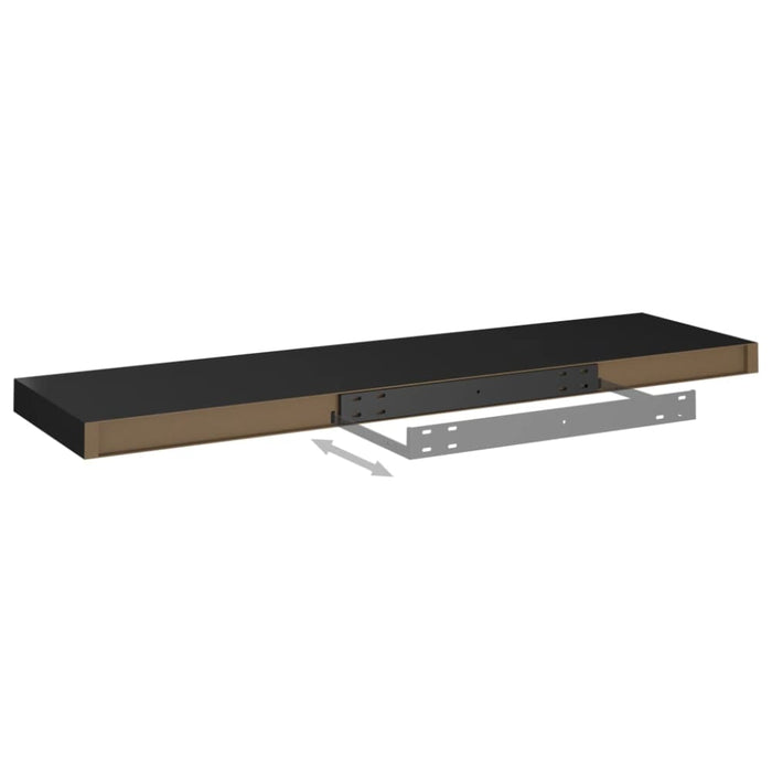 Floating Wall Shelf Black Mdf Txtntn