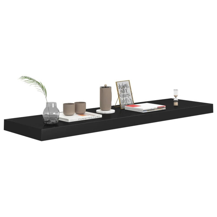 Floating Wall Shelf Black Mdf Txtntn