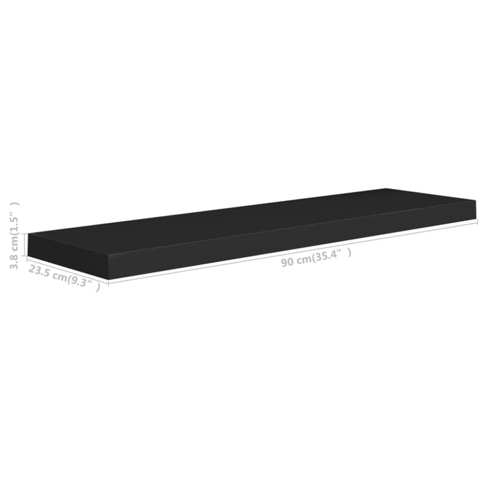 Floating Wall Shelf Black Mdf Txtntn