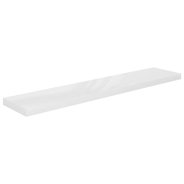 Floating Wall Shelf Glossy Look White Mdf Txtipi