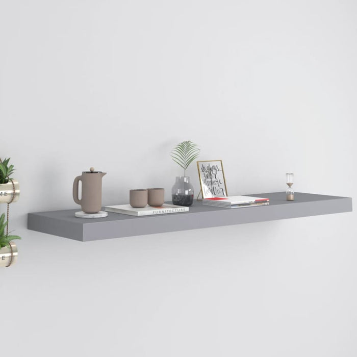 Floating Wall Shelf Grey Mdf Txtnpk