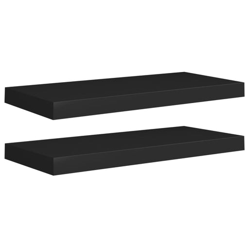 Floating Wall Shelves 2 Pcs Black Mdf Txtntt