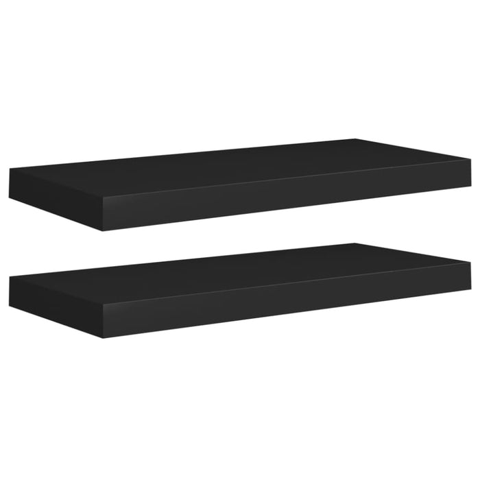 Floating Wall Shelves 2 Pcs Black Mdf Txtntt