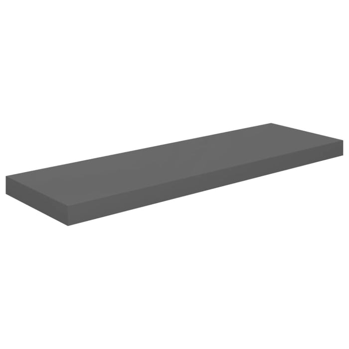 Floating Wall Shelves 2 Pcs Glossy Look Grey Mdf Txtika