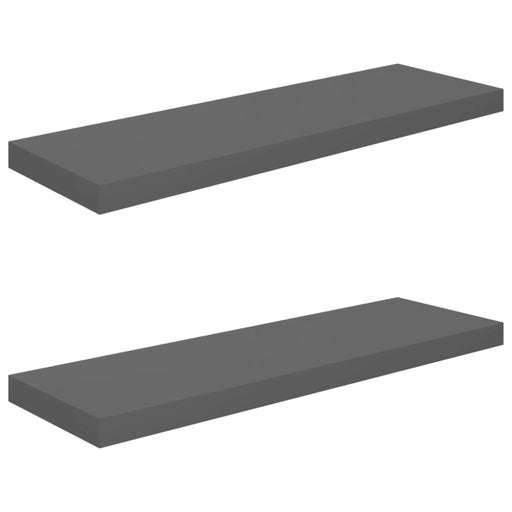 Floating Wall Shelves 2 Pcs Glossy Look Grey Mdf Txtika