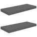 Floating Wall Shelves 2 Pcs Glossy Look Grey Mdf Txtiko