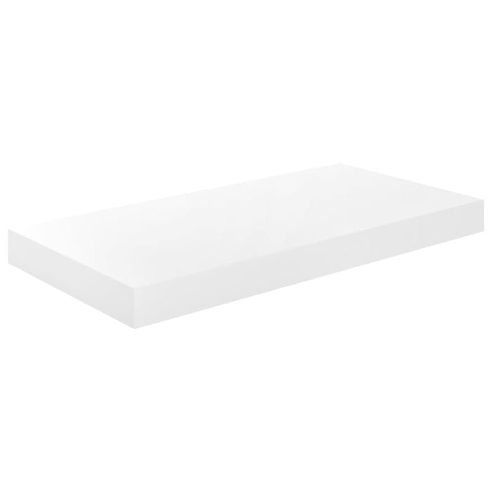 Floating Wall Shelves 2 Pcs Glossy Look White Mdf Txtial