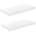 Floating Wall Shelves 2 Pcs Glossy Look White Mdf Txtial