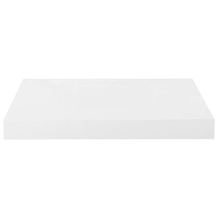 Floating Wall Shelves 2 Pcs Glossy Look White Mdf Txtiat