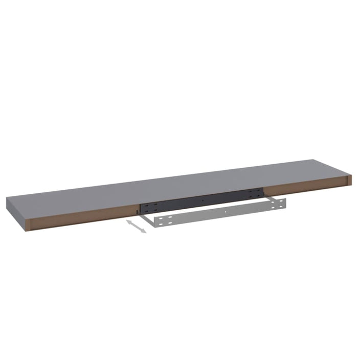 Floating Wall Shelves 2 Pcs Grey Mdf Txtnlt