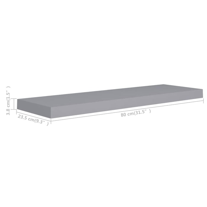 Floating Wall Shelves 2 Pcs Grey Mdf Txtnpi