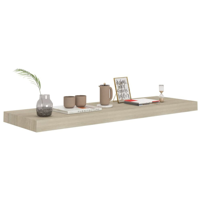 Floating Wall Shelves 2 Pcs Oak Mdf Txtnin