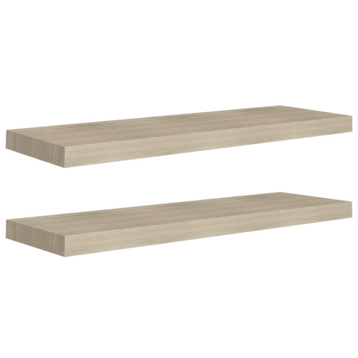 Floating Wall Shelves 2 Pcs Oak Mdf Txtnin