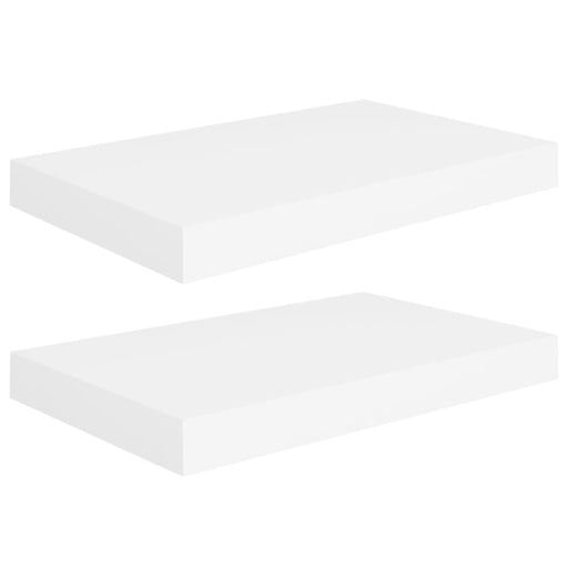 Floating Wall Shelves 2 Pcs White Mdf Txtnbl