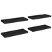 Floating Wall Shelves 4 Pcs Black Mdf Txtnta