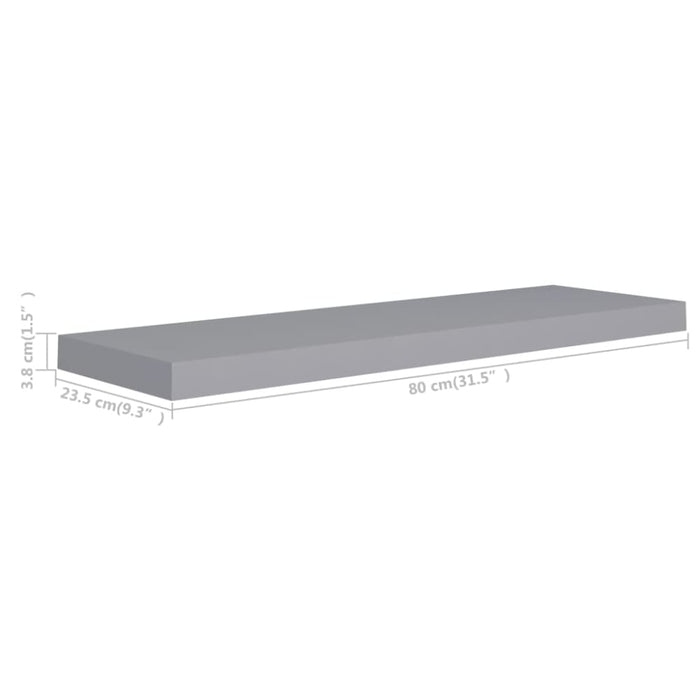 Floating Wall Shelves 4 Pcs Grey Mdf Txtnpn