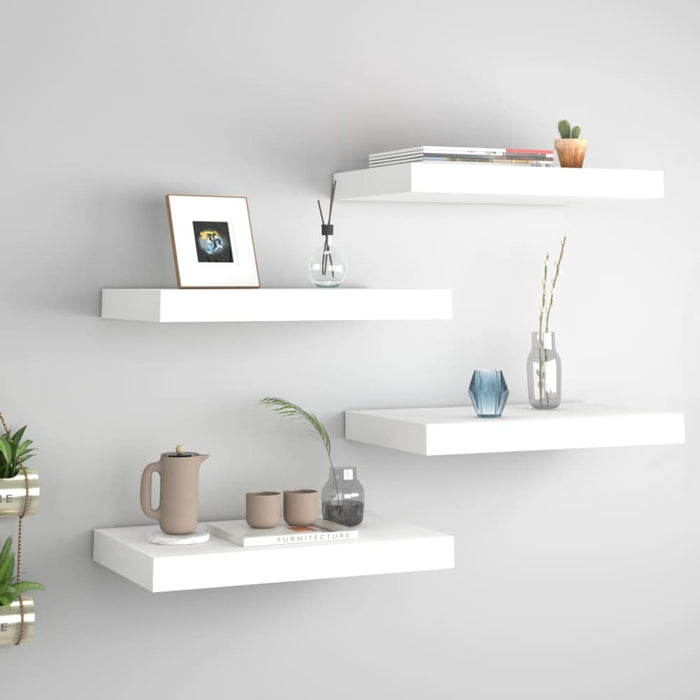 Floating Wall Shelves 4 Pcs White Mdf Txtnbi