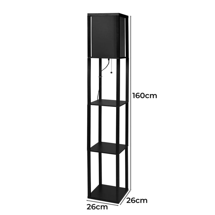 Goslash Picks Floor Lamp Storage Shelf Led Wood Standing