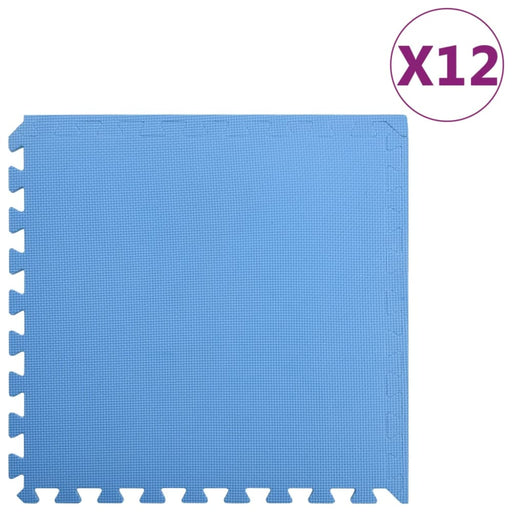 Floor Mats 12 Pcs Eva Foam Blue