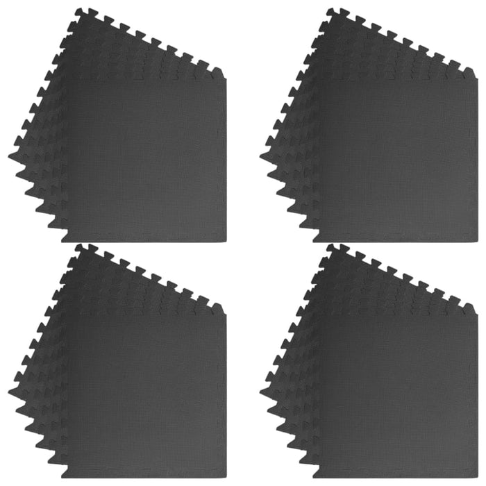 Floor Mats 24 Pcs Eva Foam Black